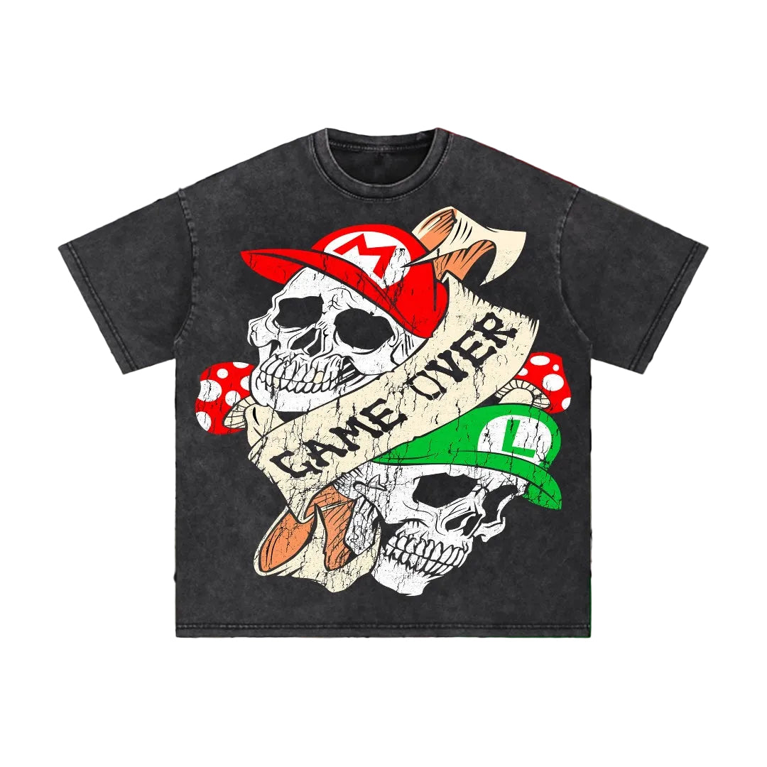 GG-Mario and Luigi “Game Over skull Tee”